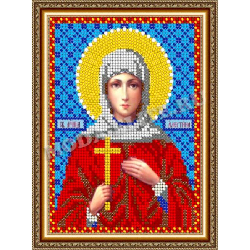 «Светлица» набор для вышивания бисером 8743М «Св. Алевтина» бисер Чехия 12x16 см