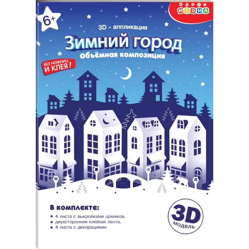 3Д аппликация. Зимний город 3Д аппликация. Зимний город
