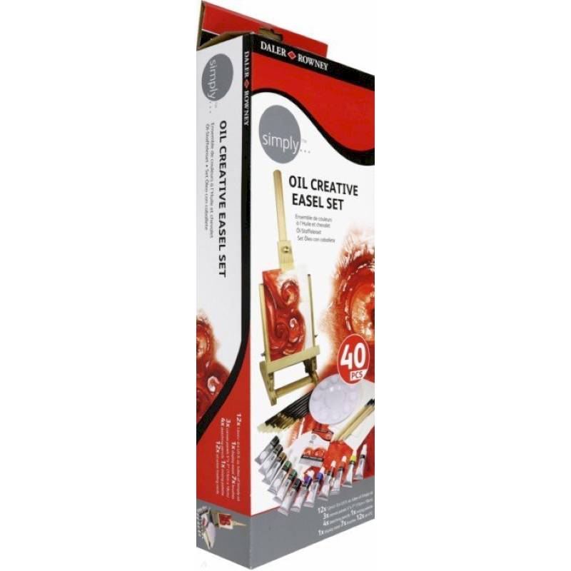 Набор 'Simply' (масляные краски 12 цветов, мольберт, холст)